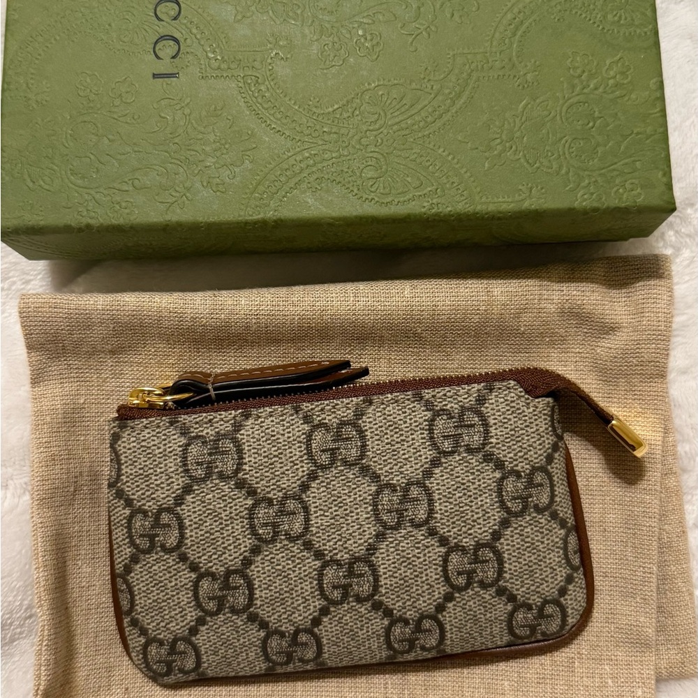 Gucci Brown Key & Card Holder Monogram Accessory